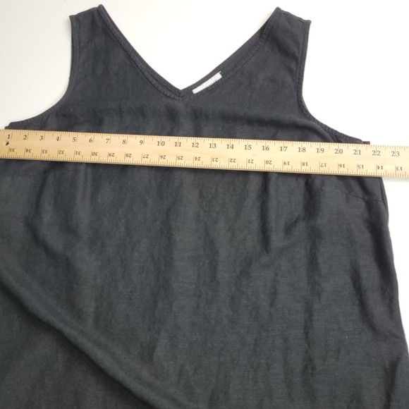 Avenue Maxi Casual Dress Women's 18/20 Black V Neck Relaxed Side Slit Sleeveless - Picture 2 of 9